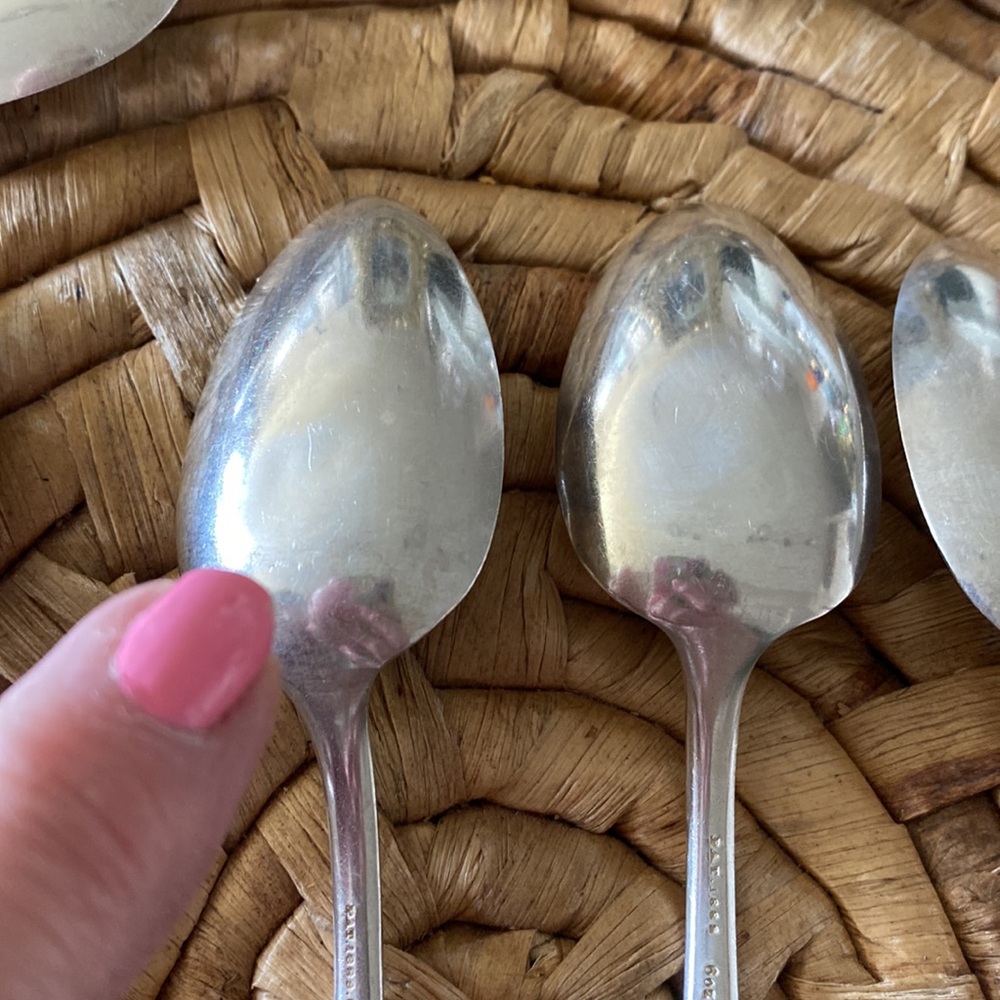 Antique Monogrammed Silver-Tone Teaspoons - Set of 11! - Picture 10 of 11